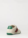screener low-top leather and mesh sneakers with web stripe