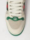 screener low-top leather and mesh sneakers with web stripe