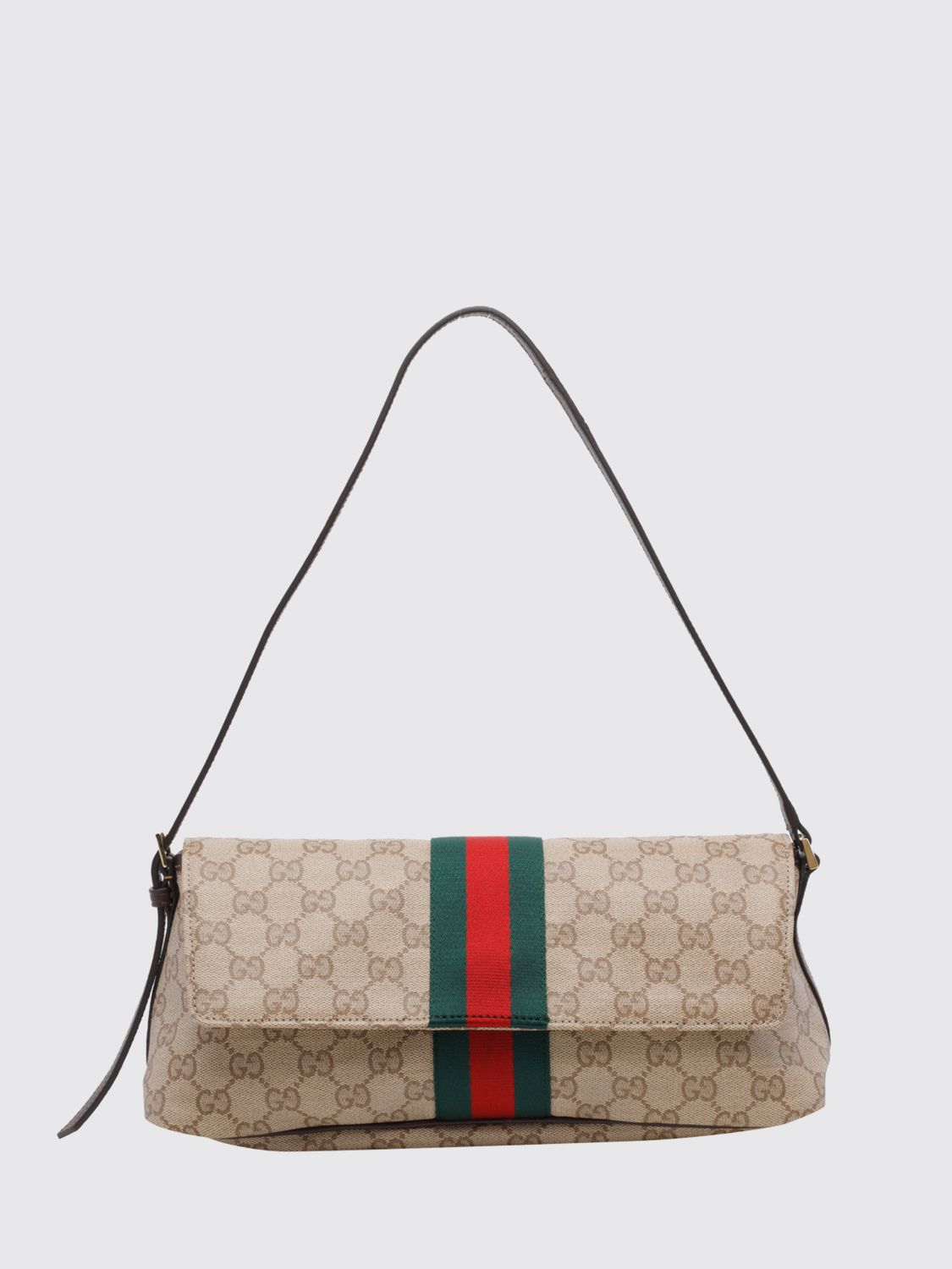 madison monogram jacquard shoulder bag with web stripe