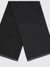 gg monogram jacquard wool scarf with fringed edges