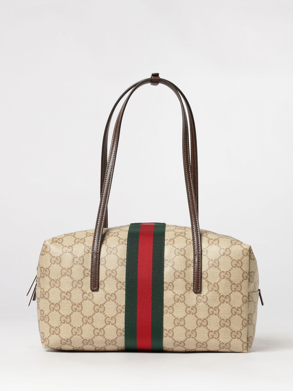melrose monogram jacquard shoulder bag with double handle