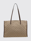 londra monogram jacquard shoulder bag with double leather handle
