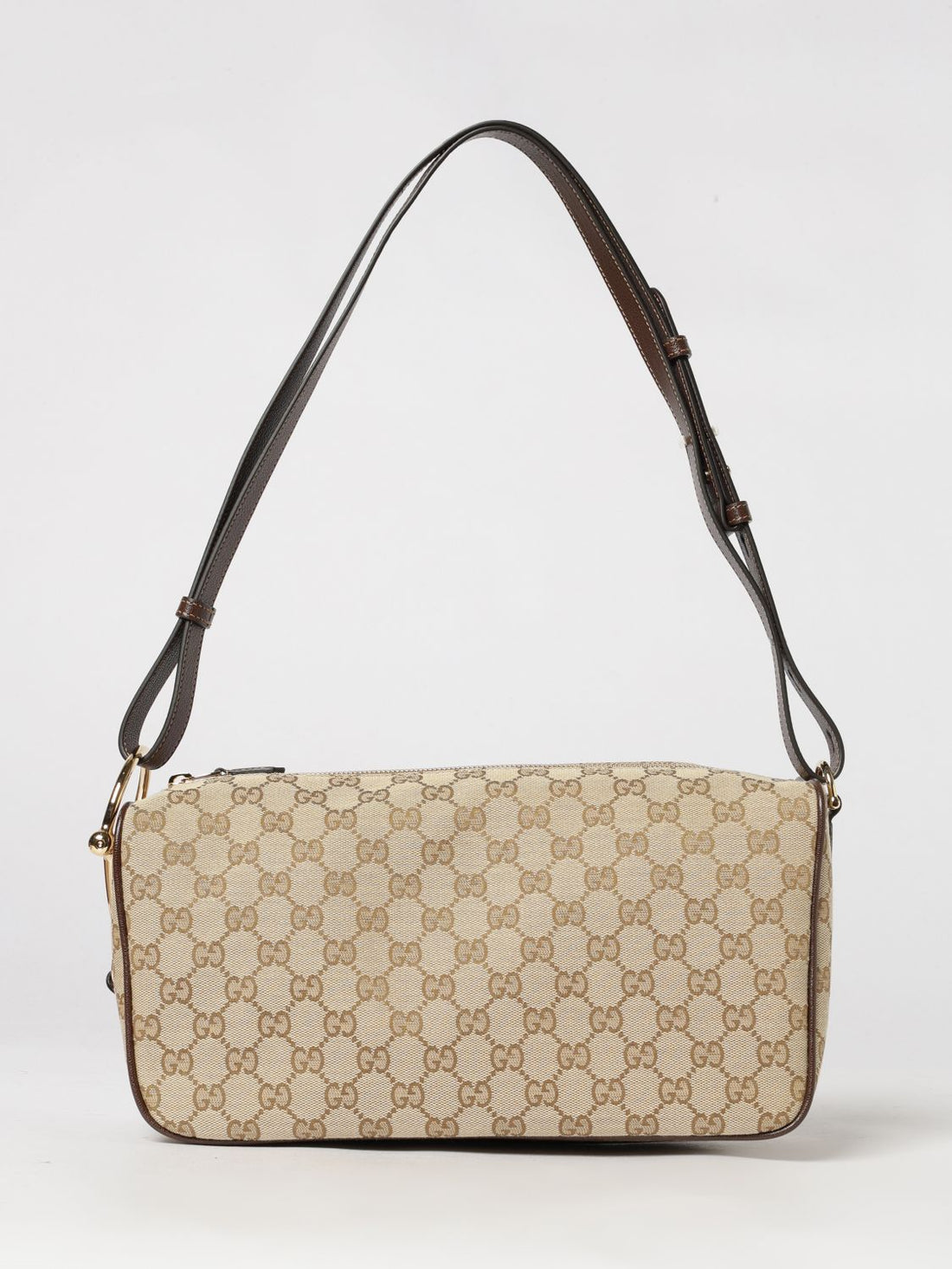GUCCI OS medium half horsebit gg monogram jacquard shoulder bag