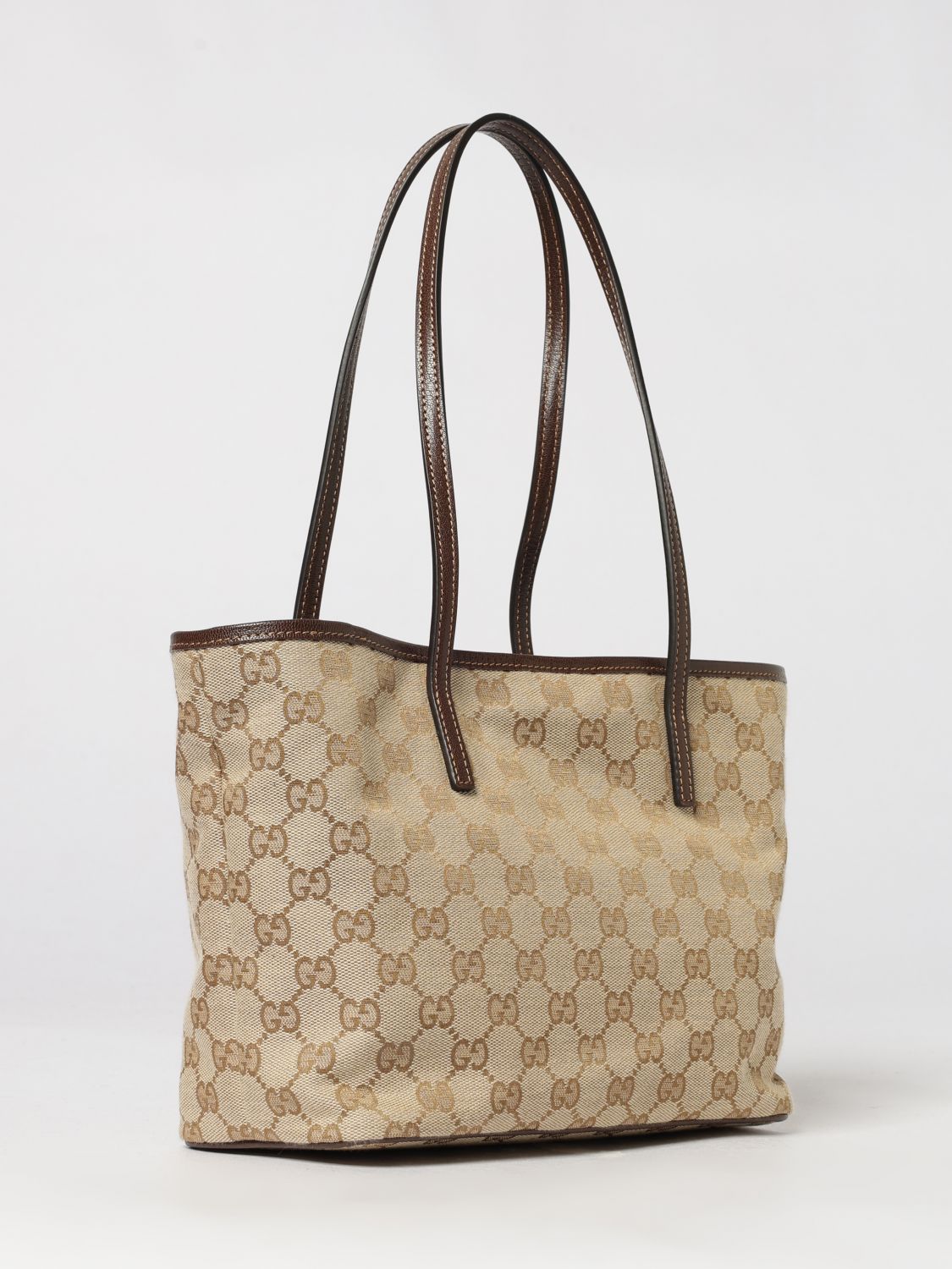 tribeca gg monogram jacquard fabric shoulder bag with double handles