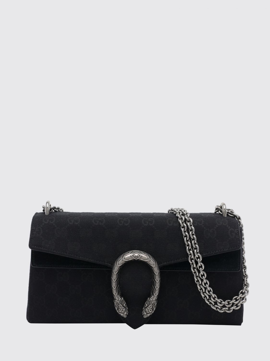 dionysus monogram fabric and leather shoulder bag with chain strap