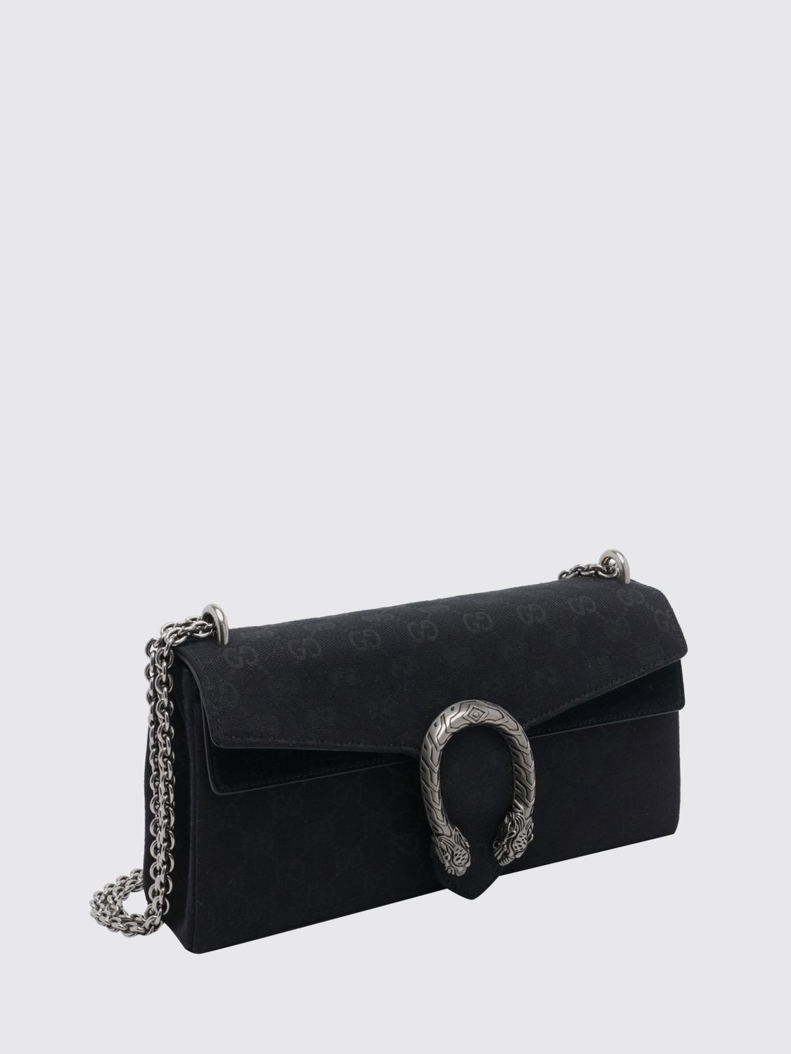 dionysus monogram fabric and leather shoulder bag with chain strap
