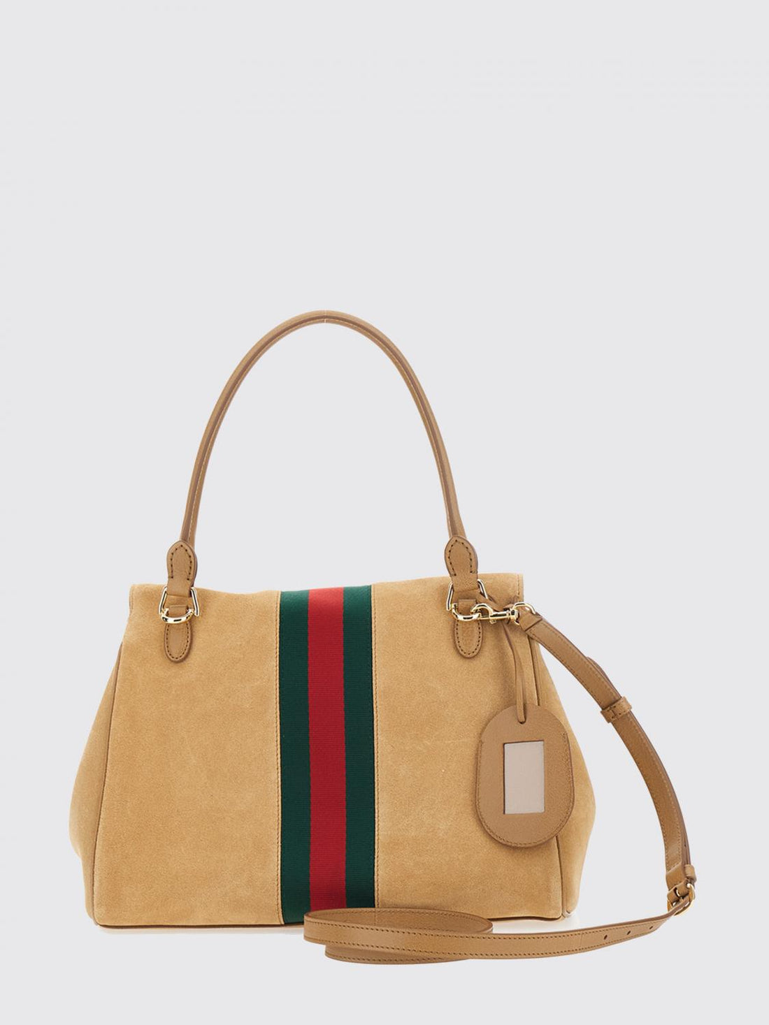 GUCCI OS paparazzo suede shoulder bag with horsebit detail and web stripe