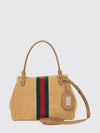 paparazzo suede shoulder bag with horsebit detail and web stripe