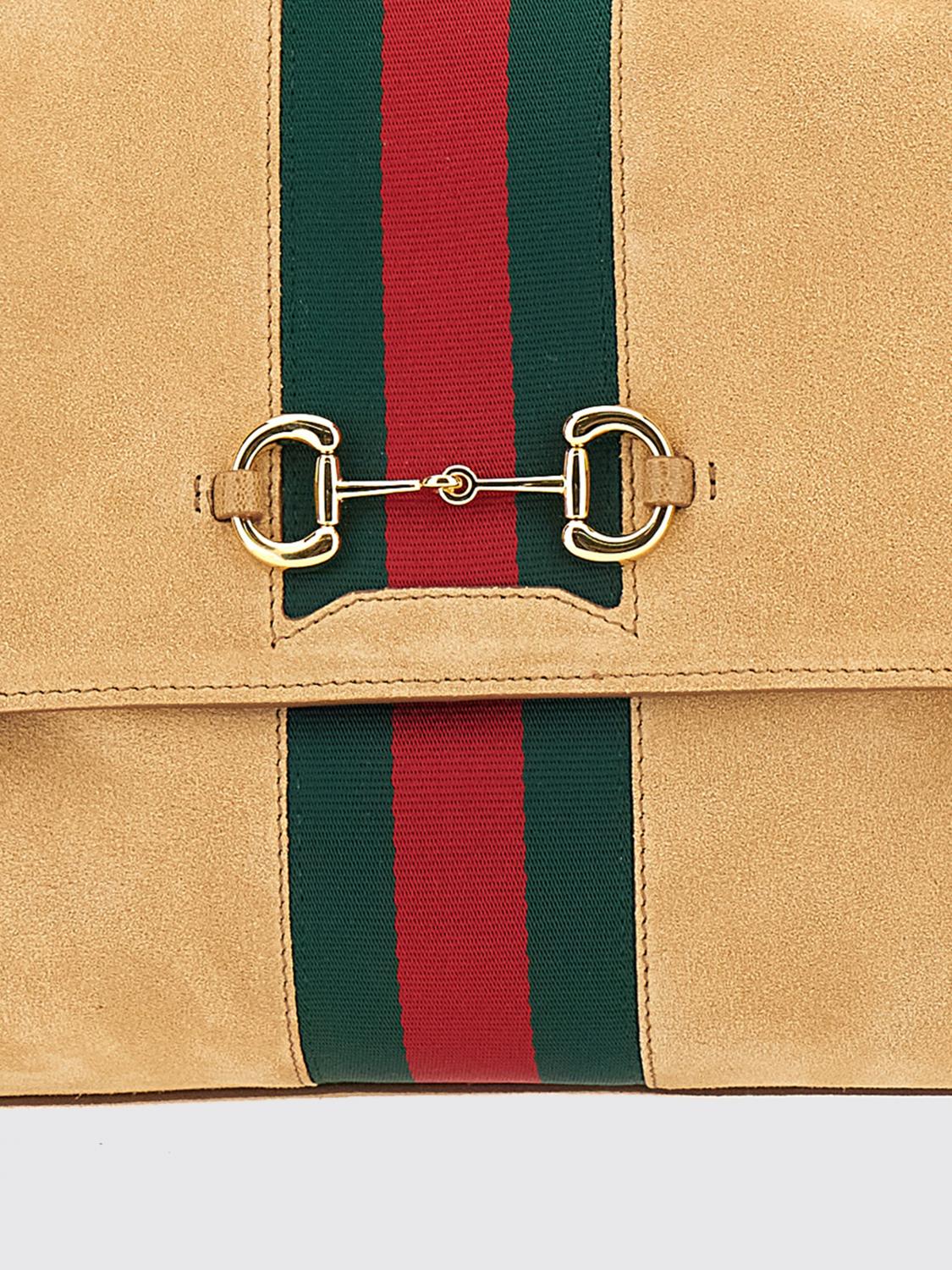 paparazzo suede shoulder bag with horsebit detail and web stripe