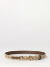 horsebit reversible leather and monogram fabric belt