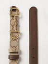 horsebit reversible leather and monogram fabric belt