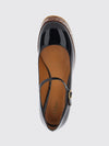 chloé patent leather mary jane shoes with platform wedge heel