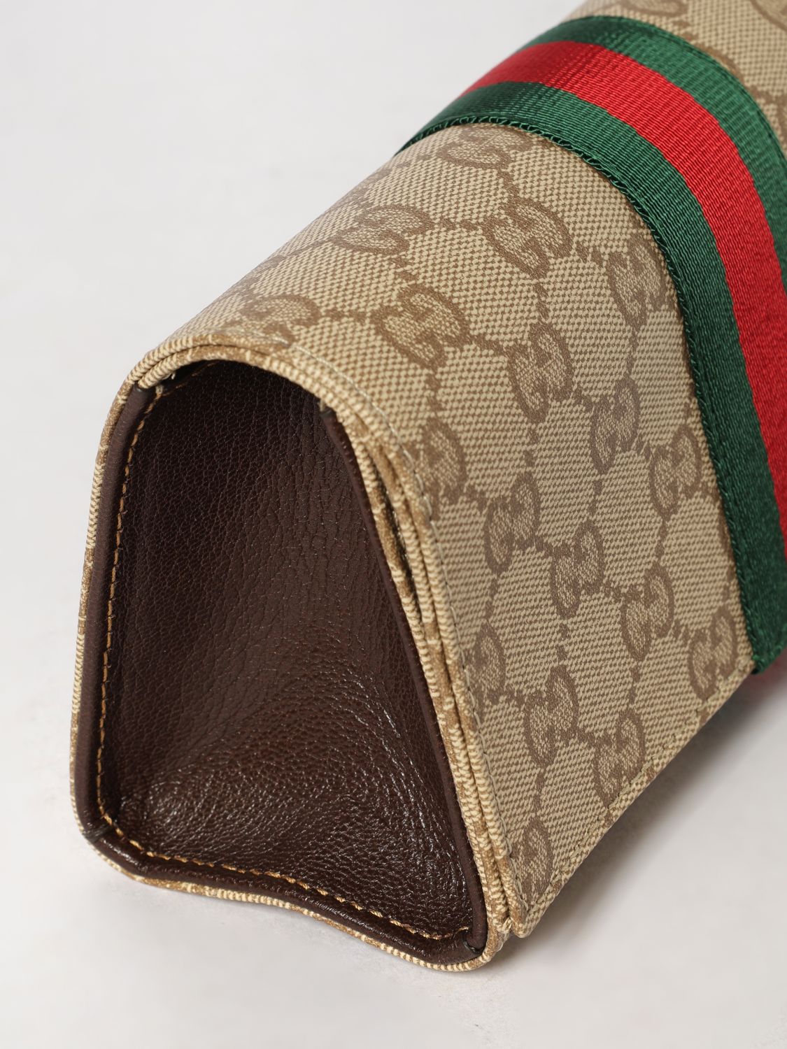gg canvas mini top handle bag with web stripe