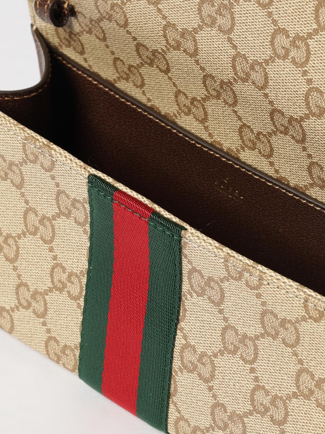 gg canvas mini top handle bag with web stripe