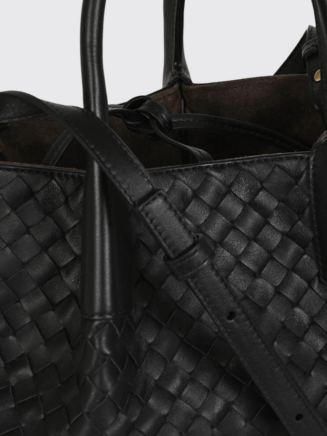 small pinacoteca handbag in intrecciato calfskin leather