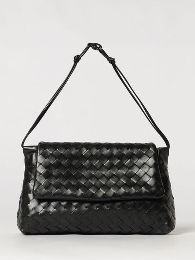 small intrecciato calfskin shoulder bag with knot detail