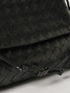 small intrecciato calfskin shoulder bag with knot detail