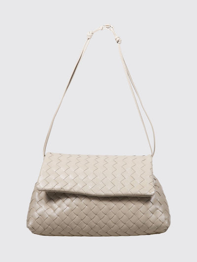 small intrecciato calfskin shoulder bag with knot detail
