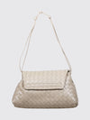 small intrecciato calfskin shoulder bag with knot detail