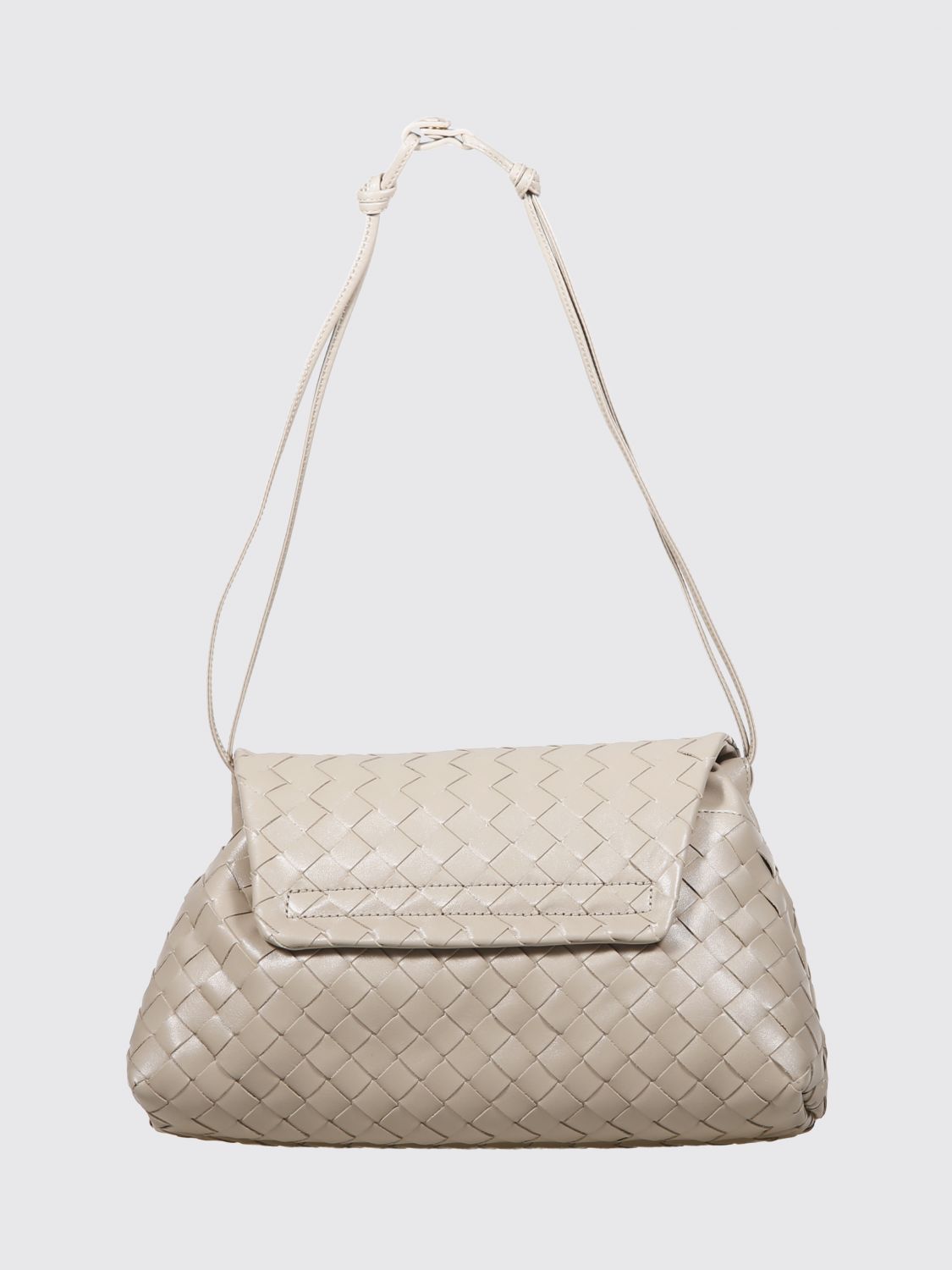 small intrecciato calfskin shoulder bag with knot detail