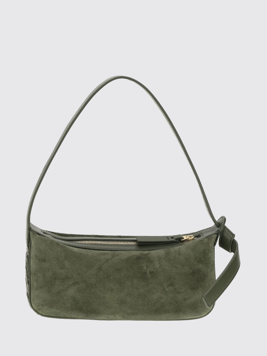 small nodo intrecciato suede shoulder bag