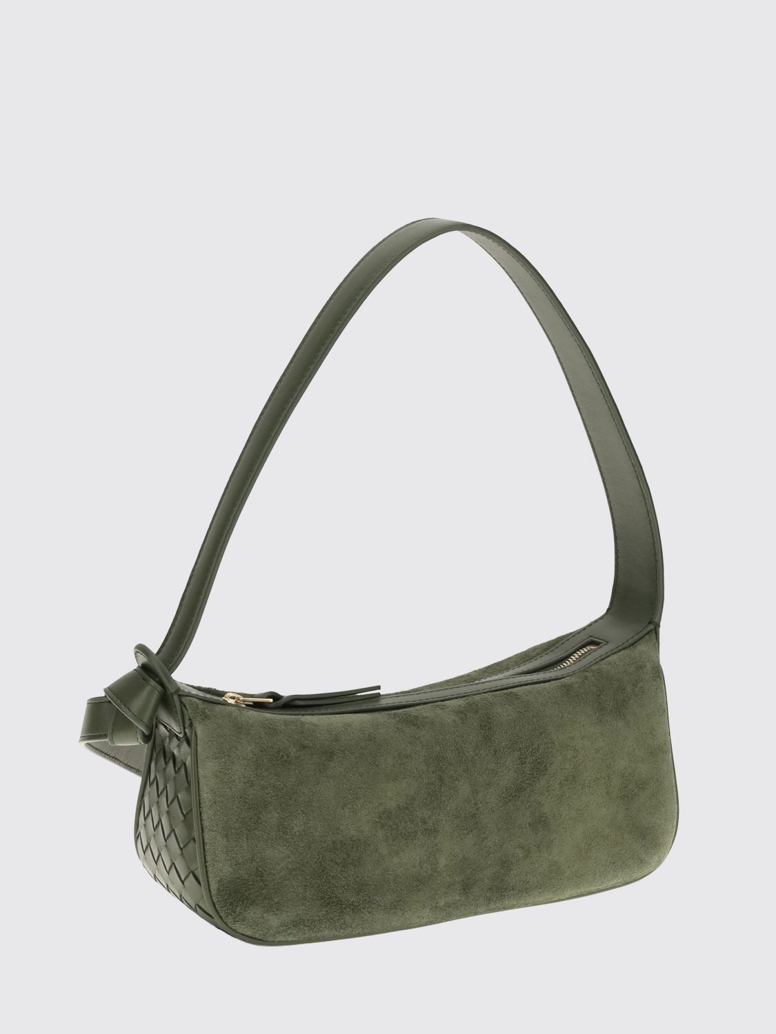 small nodo intrecciato suede shoulder bag