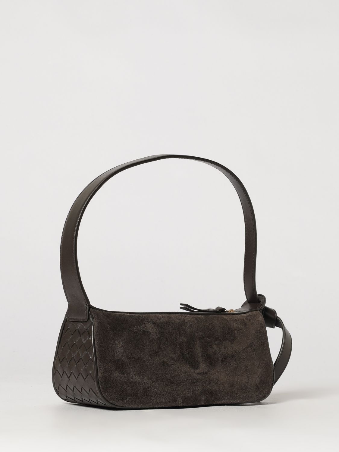 small nodo intrecciato suede shoulder bag