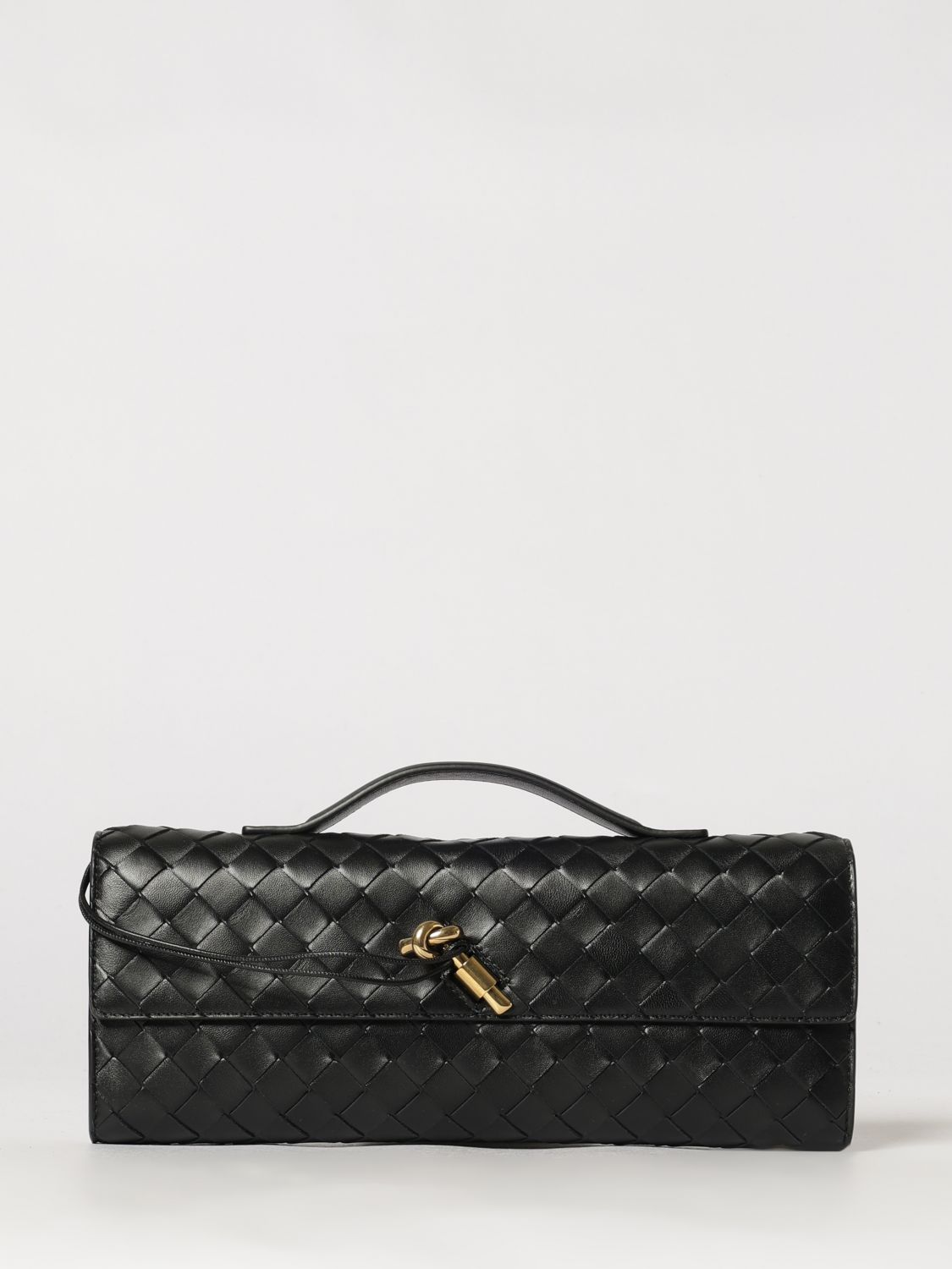 medium andiamo intrecciato lambskin top handle bag