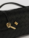 medium andiamo intrecciato lambskin top handle bag