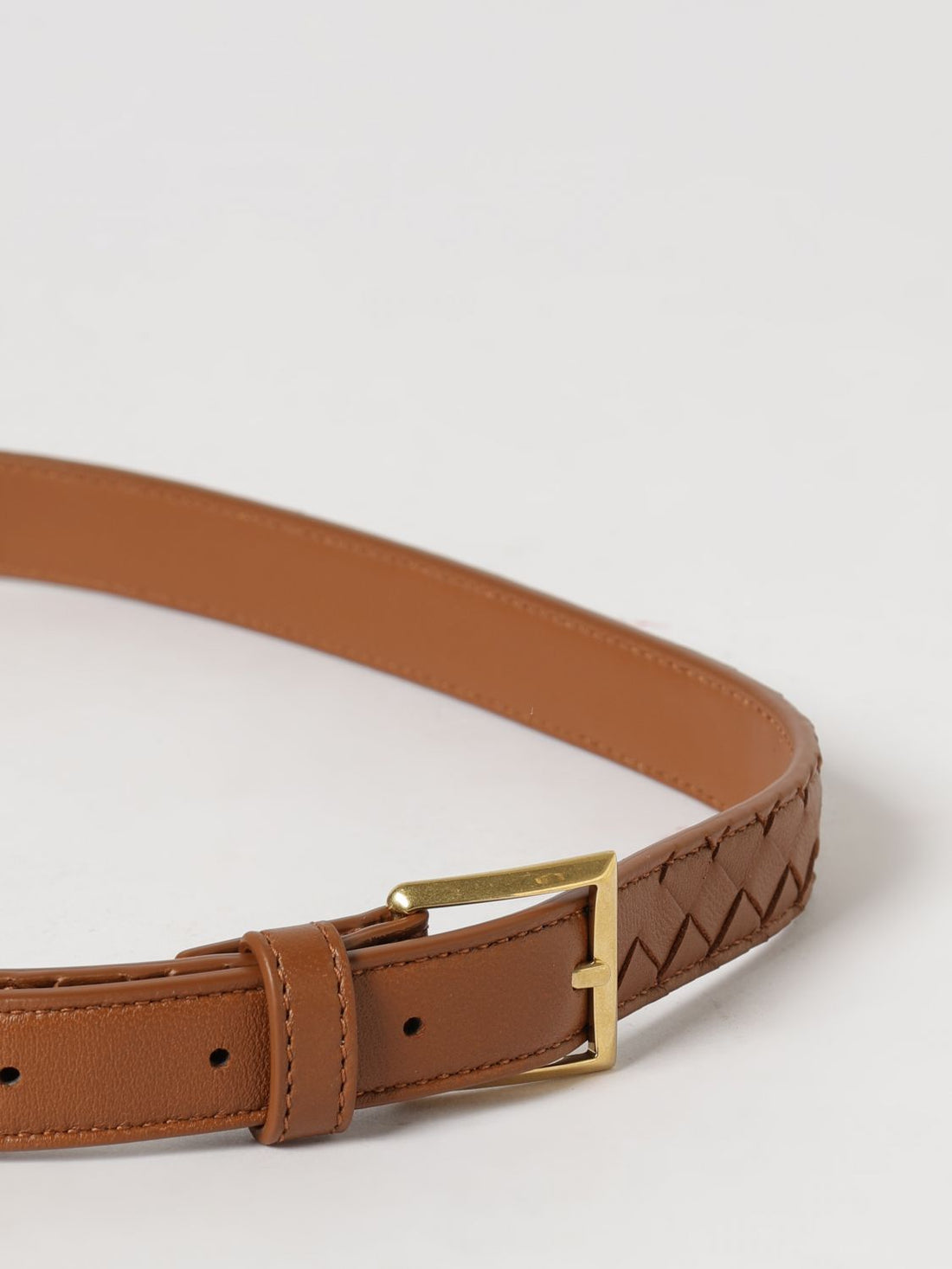 BOTTEGA VENETA 75 intrecciato lambskin leather belt