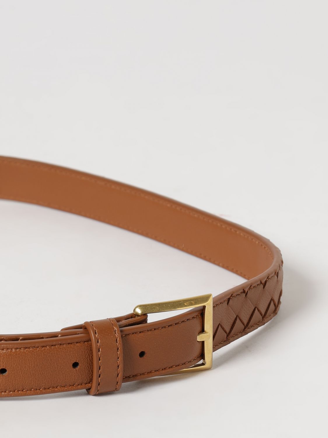 intrecciato lambskin leather belt