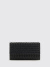 bifold zipped wallet in intrecciato lambskin leather