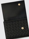 bifold zipped wallet in intrecciato lambskin leather