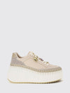 chloé nama suede platform sneakers with contrast stitching