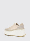 chloé nama suede platform sneakers with contrast stitching