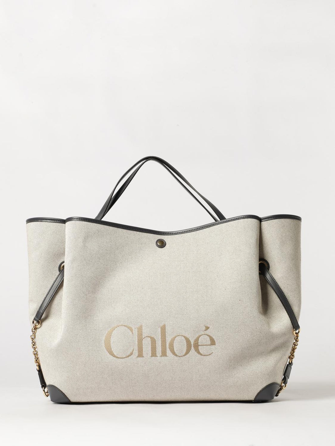 CHLOÉ OS clover large cotton tote bag chloé with jacquard logo