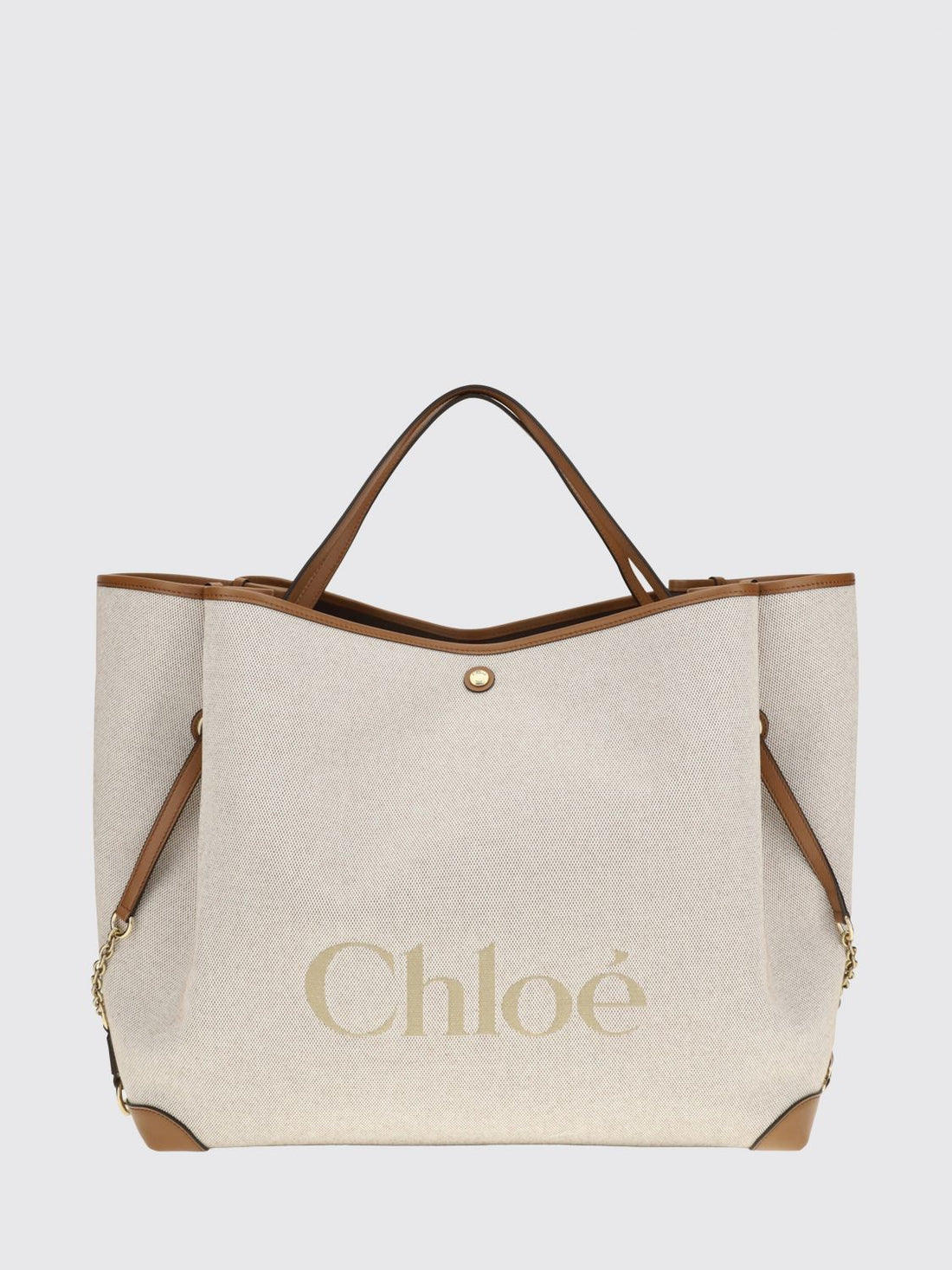 CHLOÉ OS clover large cotton tote bag chloé with jacquard logo