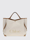 clover large cotton tote bag chloé with jacquard logo