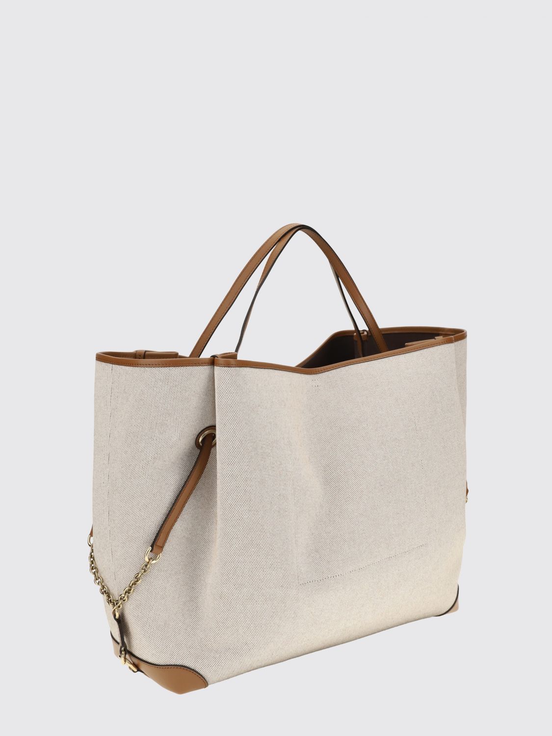 clover large cotton tote bag chloé with jacquard logo