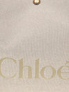clover large cotton tote bag chloé with jacquard logo