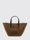 small suede handbag with monili embellishment