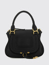 marcie small grained calfskin handbag chloé with woven handles