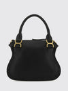 marcie small grained calfskin handbag chloé with woven handles