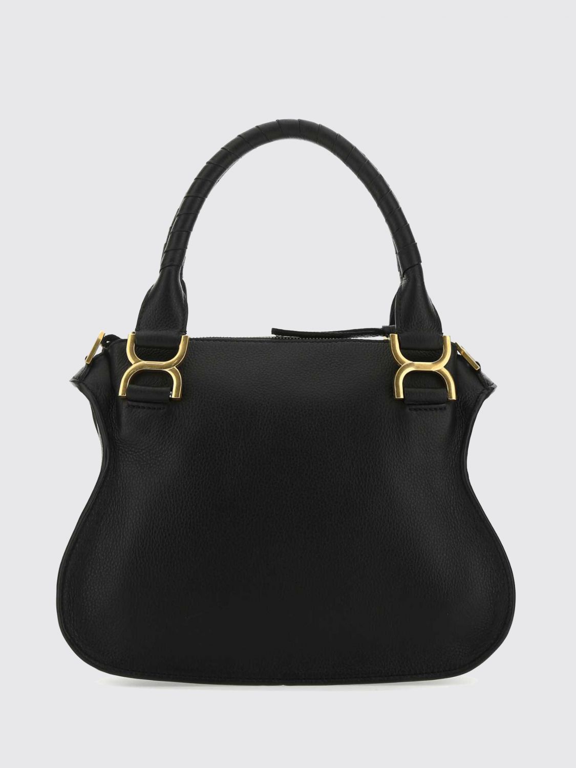 marcie small grained calfskin handbag chloé with woven handles