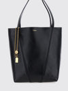 spin grained calfskin tote bag chloé with logo charm