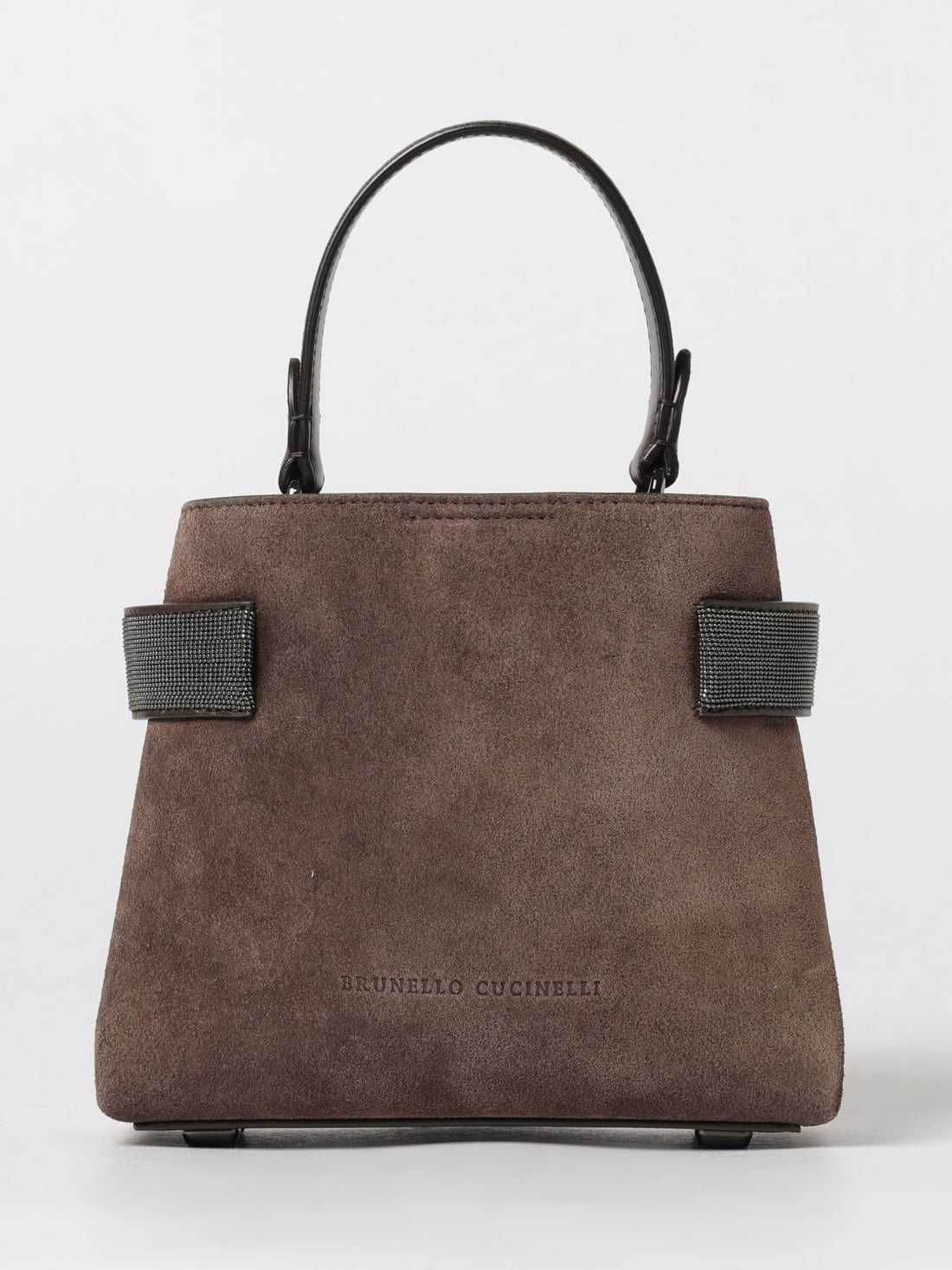 BRUNELLO CUCINELLI OS small suede handbag with monili embellishment