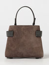 small suede handbag with monili embellishment