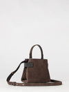 small suede handbag with monili embellishment