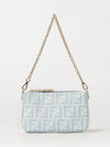 mini baguette bag in ff monogram denim with removable strap