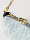 mini baguette bag in ff monogram denim with removable strap